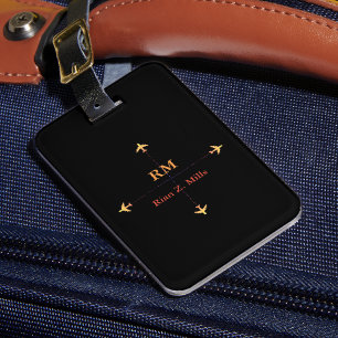 Étiquette À Bagage Style avion de nom personnalisé