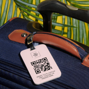 Étiquette À Bagage Style de marque QR Rose Gêné