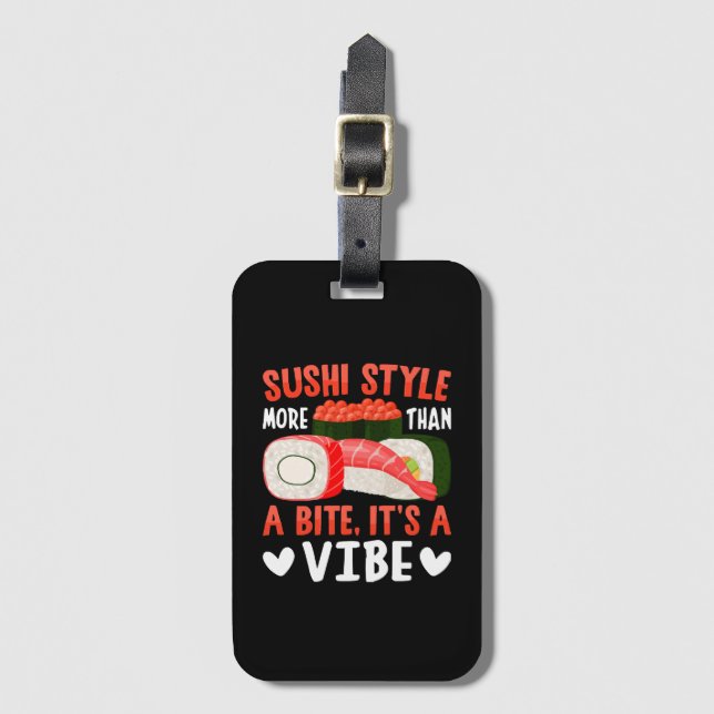 Étiquette À Bagage Style de sushi plus qu'une bouchée (Devant Vertical)