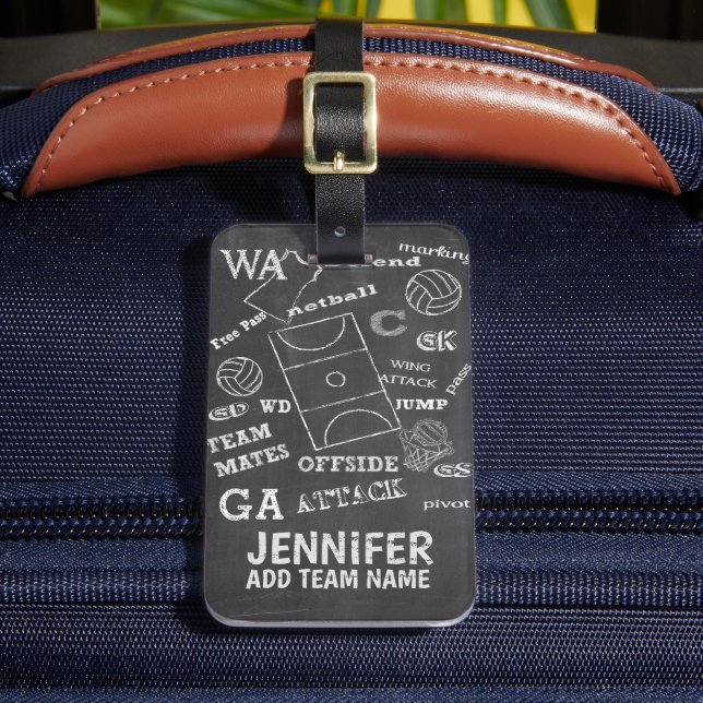 Étiquette À Bagage Style de tableau de bord de netball personnalisé (Insitu Rectoal 2)