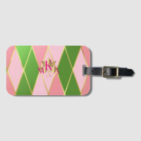 Style Monogrammed rose et Jacquard vert