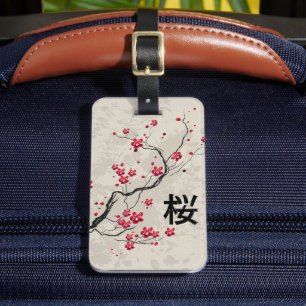 Étiquette À Bagage Style oriental Sakura Cherry Blossom Art