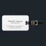 Étiquette À Bagage Style rétro Élégant Plaque blanche simple<br><div class="desc">Modèle De Style Rétro Branché Pour Tous Les Besoins.</div>