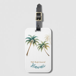Étiquette À Bagage Style Vintage Hawaïen Voyage Honolulu