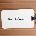 Étiquette À Bagage Stylish monogram | Minimaliste moderne<br><div class="desc">A simple stylish custom monogram design in informal casual handwritten script typographiy in striking monochrome and white. The monogram can easily be personalized to make a design as unique as you are! The perfect trendy poison ou accessoire pour un instant.</div>
