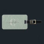 Étiquette À Bagage Stylish Rustic Sage Nom du monogramme botanique<br><div class="desc">Élégant Personnalisé Sage Rustique Botanique Monogramme Nom Bagage Balise</div>
