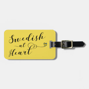 Étiquette À Bagage Suédois Au Coeur Modèle de balise de bagage, Suède