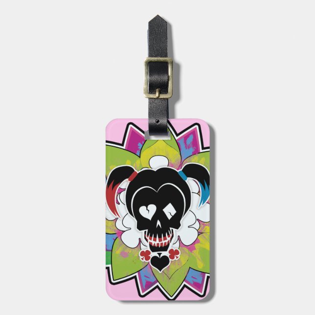 Étiquette À Bagage Suicide Squad | Harley Quinn Skull Tattoo Art (Devant Vertical)