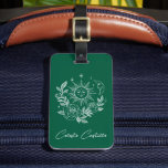 Étiquette À Bagage Sun Moon & Roses Magical Boho Earthy Personalized<br><div class="desc">This hand made artwork makes an awesome design. Click "personalize" to change the text on both sides or delete it if you prefer. You can also change all the colors and fonts too. Matching passport covers and business cards and more! Check out my shop for more colors and styles or...</div>