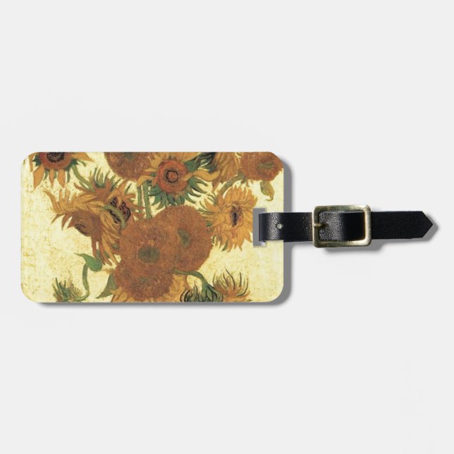 Étiquette À Bagage Sunflowers par Van Gogh (Devant horizontal)