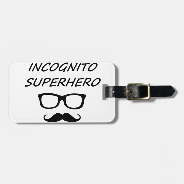 Étiquette À Bagage Super héros incognito 04B (Devant horizontal)