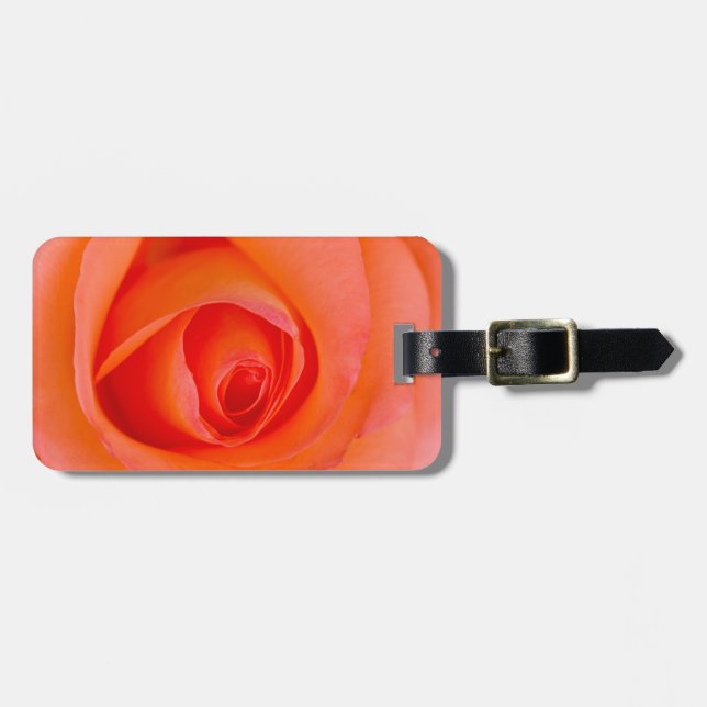 Étiquette À Bagage Superbe bourgeon de rose orange (Devant horizontal)