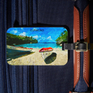 Étiquette À Bagage Superbe Curacao Paysage Des Îles Tropicales