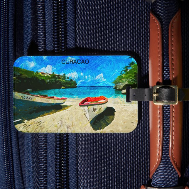 Étiquette À Bagage Superbe Curacao Paysage Des Îles Tropicales (Insitu Rectoal 4)