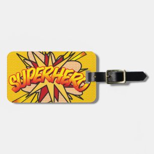 Étiquette À Bagage SUPERHERO Fun Retro Comédie Livre Pop Art