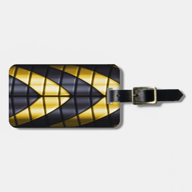 Étiquette À Bagage Superhéros - noir et jaune (Devant horizontal)