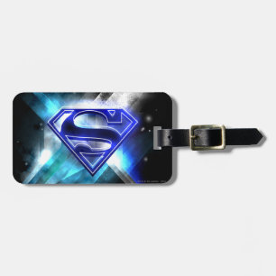 Étiquette À Bagage Superman stylisé Logo cristal bleu blanc