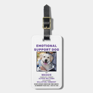 Étiquette À Bagage Support émotionnel personnalisé Chien Photo ID Bad