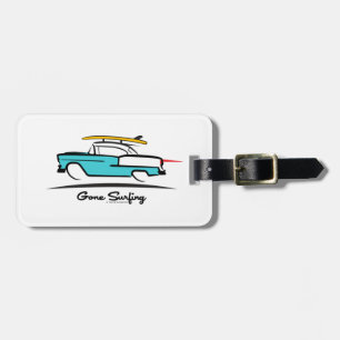 Étiquette À Bagage Surf à coupes à coudes à coudes tricolores 1955