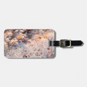 Étiquette À Bagage Surf Et Coquillages Entrants Sur L'Île De Sanibel