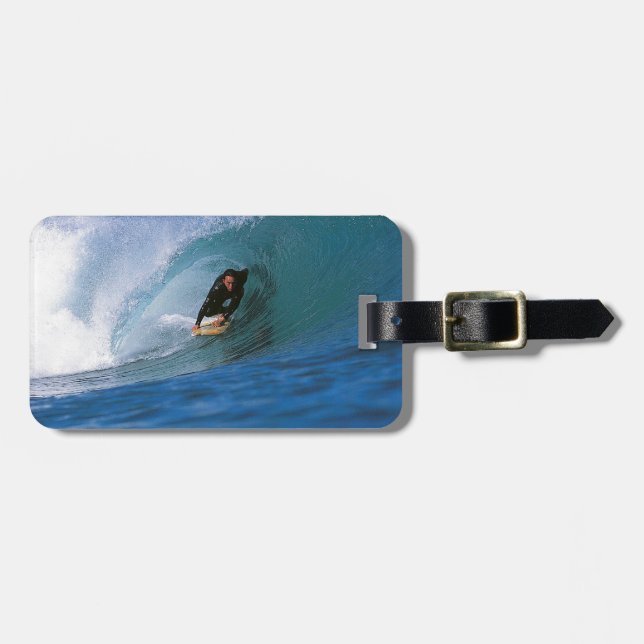 Étiquette À Bagage Surf Nouvelle-Zélande parfaite vague (Devant horizontal)