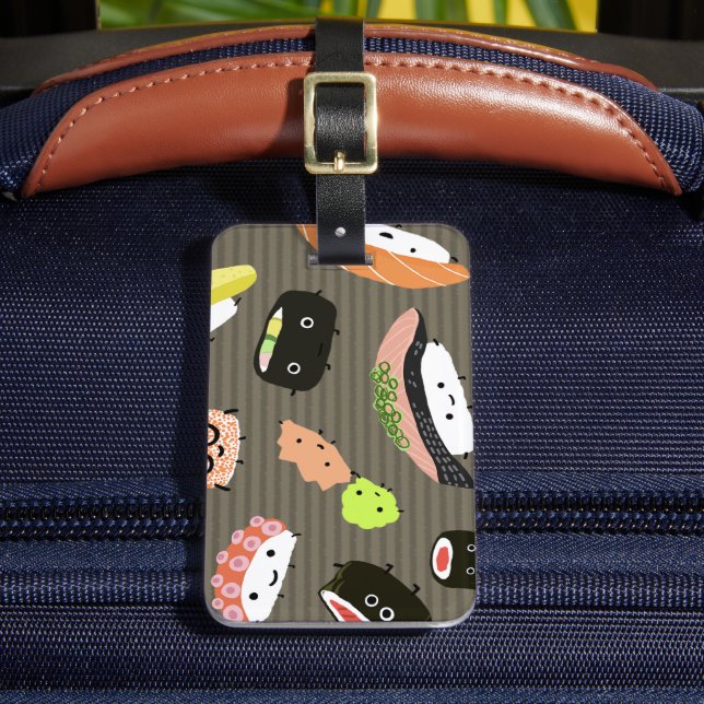 Étiquette À Bagage Sushi Party - Cute Sashimi et Sushi Rolls (Insitu Rectoal 2)