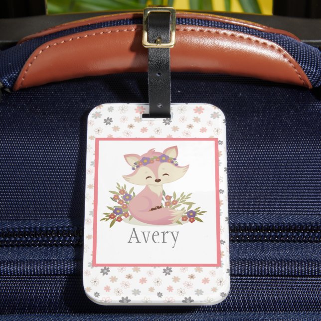 Étiquette À Bagage Sweet Boho Fox personnalisé (Insitu Rectoal 2)