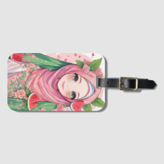 Étiquette À Bagage Sweet Watermelon Girl - Cute Anime iPhone 15 Coque