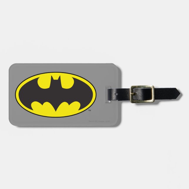 Étiquette À Bagage Symbole Batman | Logo Oval de chauve-souris (Devant horizontal)