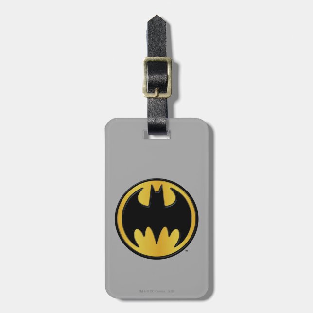 Étiquette À Bagage Symbole Batman | Logo rond classique (Devant Vertical)