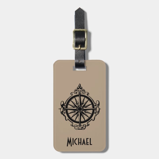 Étiquette À Bagage Symbole : Boussole (Devant Vertical)