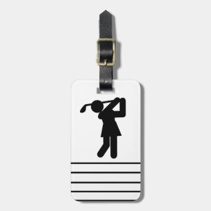 Étiquette À Bagage Symbole de golf - Femme Golfing