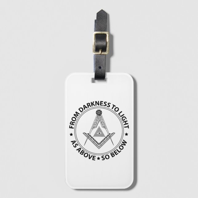 Étiquette À Bagage symbole de la franc-maçonnerie (Devant Vertical)
