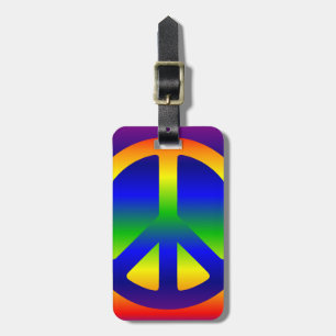 Étiquette À Bagage Symbole de paix arc-en-ciel funky