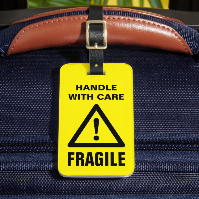 Étiquette À Bagage Symbole de prudence jaune fragile manipuler avec s (Insitu Rectoal 2)