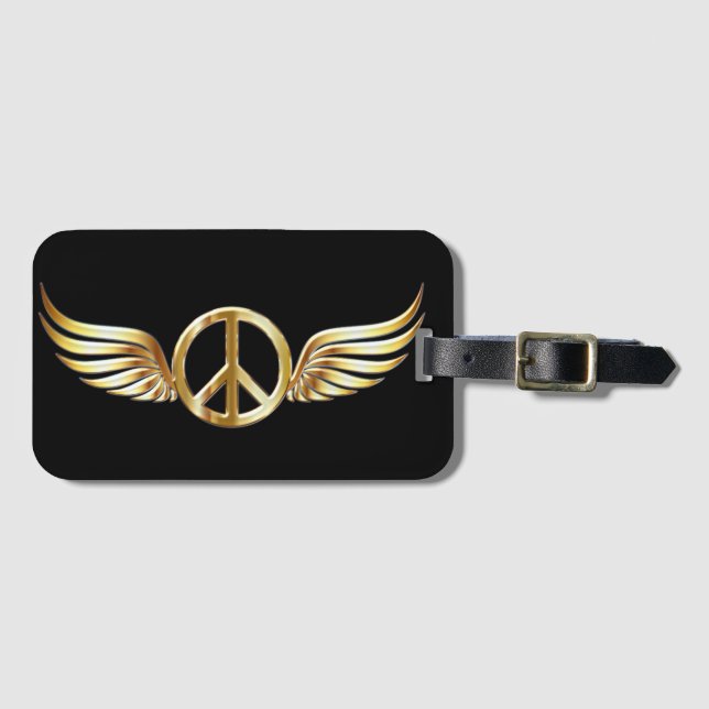Étiquette À Bagage Symbole d'or de la paix (Devant Horizontal)