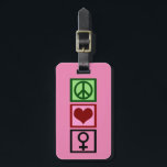 Étiquette À Bagage Symbole féminin assez rose<br><div class="desc">Rien ne dit plus du féminisme que le symbole de la femme. Peace Love Femmes en rose mignon. Obtenez ce cadeau pour une femme forte.</div>