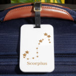 Étiquette À Bagage Symbole moderne Zodiaque Scorpie Or | Eau de l'élé<br><div class="desc">Symbole moderne Zodiaque Scorpie Or | Eau de l'élément</div>