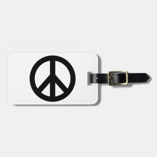 ÉTIQUETTE À BAGAGE SYMBOLE SYMBOLE DE LA PAIX BLANC NOIR