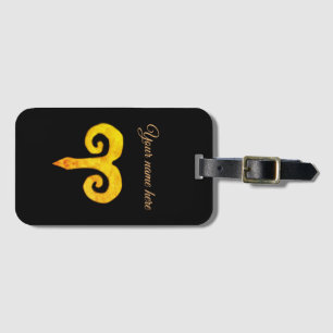 Étiquette À Bagage SYMBOLE Zodiaque Aries Golden Astrology