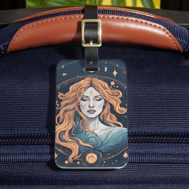 Étiquette À Bagage Symbole zodiaque céleste Aquarius (Insitu Rectoal 2)