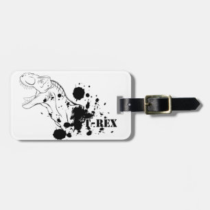 Étiquette À Bagage T-Rex (noir et blanc)