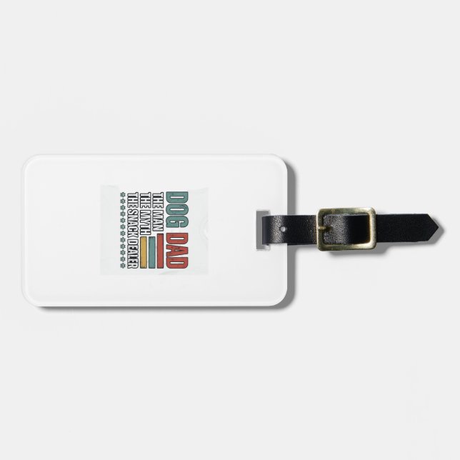 Étiquette À Bagage T-shirt avec empreinte de patte vintage Papa Chien (Devant horizontal)