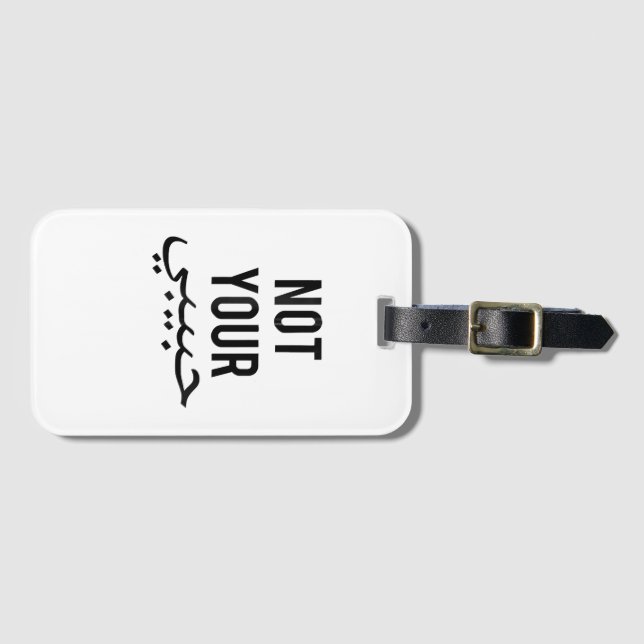 Étiquette À Bagage T-shirt Feminism Femme Manifestation Pas Ton Habib (Devant Horizontal)