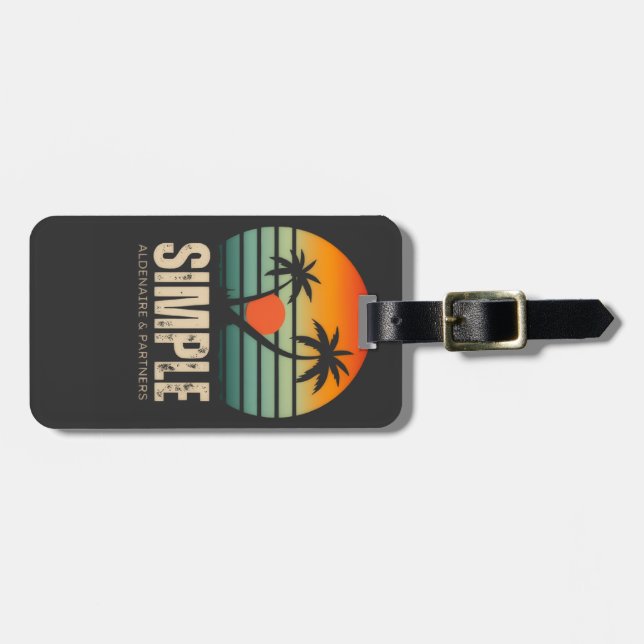 Étiquette À Bagage T-shirt Simple Sunset - Tropical vibes design (Devant horizontal)