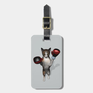 Étiquette À Bagage Tabby Au Jour De La Boxe