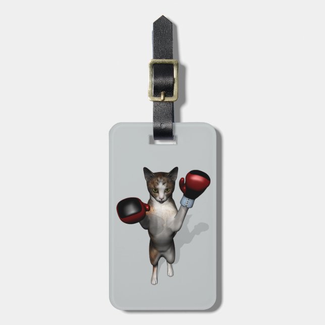 Étiquette À Bagage Tabby Au Jour De La Boxe (Devant Vertical)