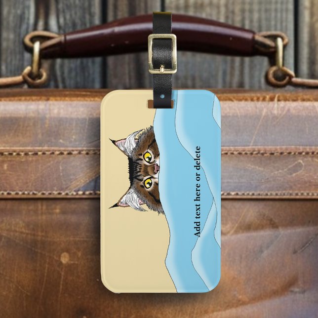 Étiquette À Bagage Tabby Chat Pékin Bleu Drôle (Créateur téléchargé)