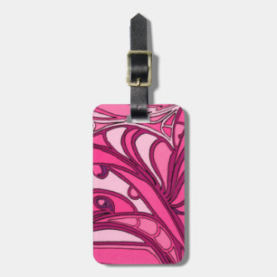 Étiquette À Bagage Tableau Abstrait à panneau rose