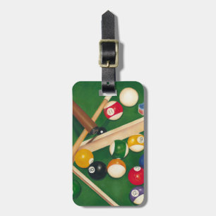 Étiquette À Bagage Tableau de billards réaliste avec les boules et la